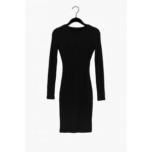 Band Of The Free Size S Black Pullover Knit Sweater Mini Dress BOG bow back